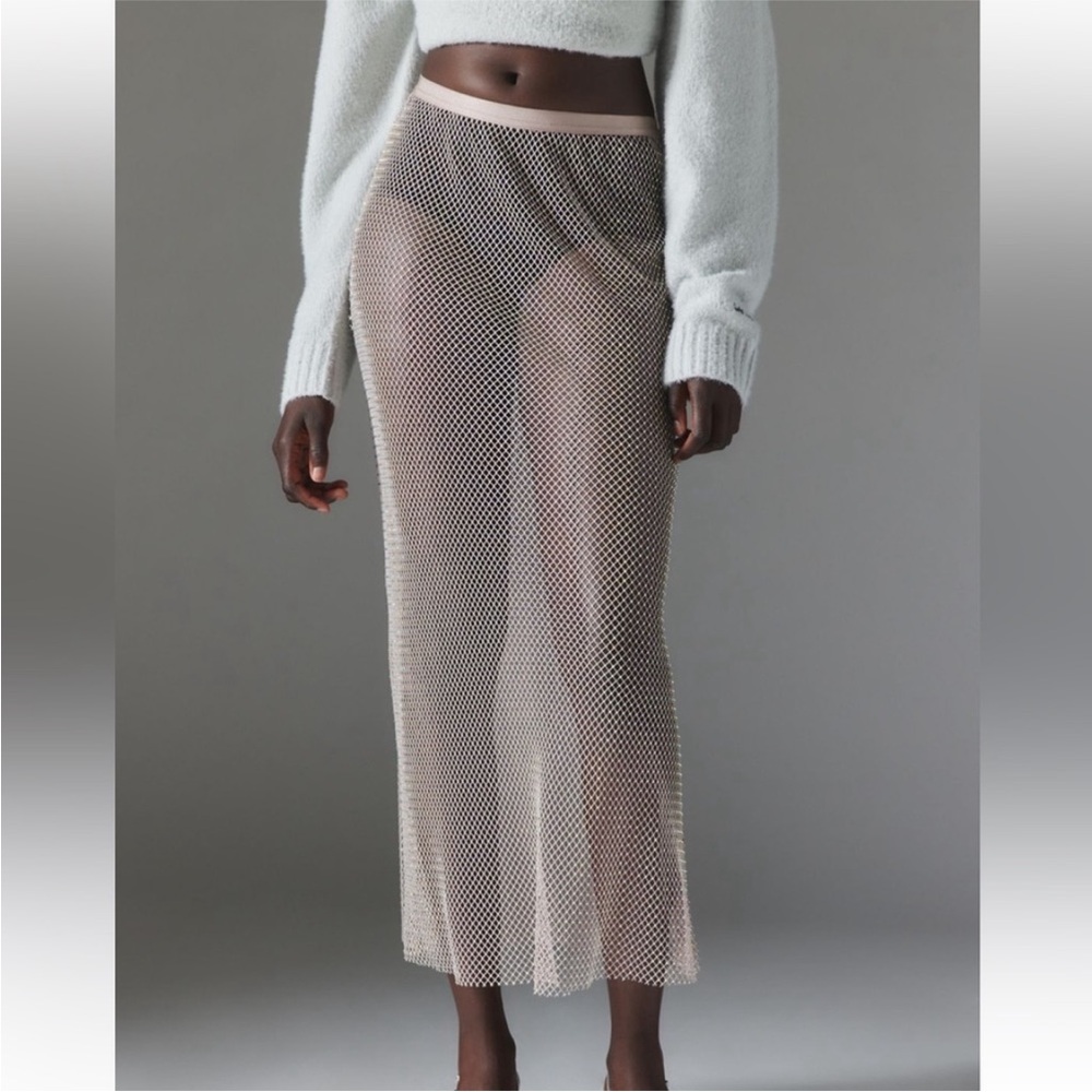 {{uo}} Mesh Fishnet Diamanté Skirt - Picture 2 of 7
